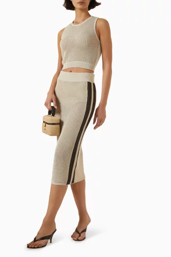 Striped Midi Skirt in Knit