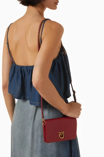 Mini Love Click Soft Crossbody Bag in Leather