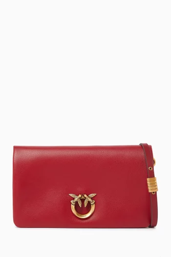 Mini Love Click Soft Crossbody Bag in Leather