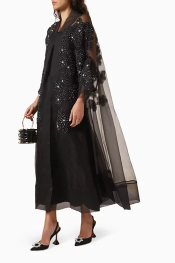 3D Embellished Abaya in Organza