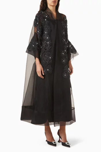 3D Embellished Abaya in Organza