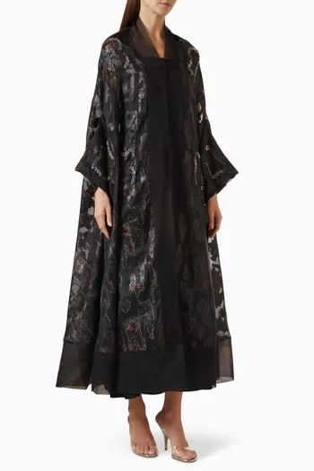 Embellished Abaya in Organza