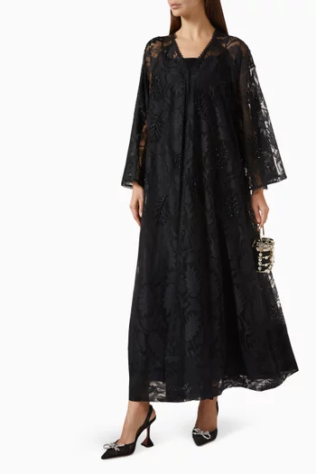 Embellished Abaya in Dantelle