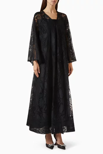 Embellished Abaya in Dantelle