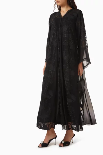 Embellished Abaya in Dantelle