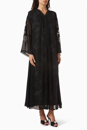 Embellished Abaya in Dantelle