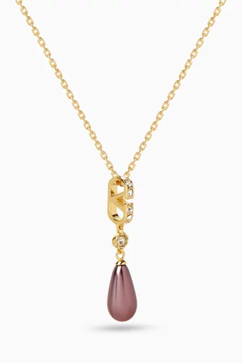 VLogo Signature Swarovski® Necklace in Gold-tone Brass
