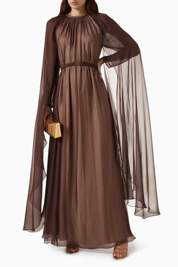 Taupe Dress in Chiffon