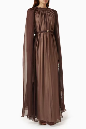 Taupe Dress in Chiffon