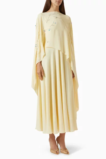Embellished Dress & Cape Set in Chiffon