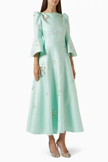 Embellished Brocade Dress