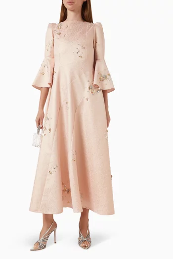 Embellished Brocade Dress