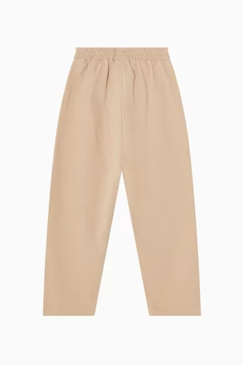 Straight Pull-on Trousers in Cotton Twill