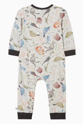 Baby Boy Outback Adventure Romper in Stretch Cotton