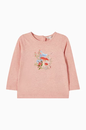 Baby Girl Wild Garden Bird T-shirt in Cotton
