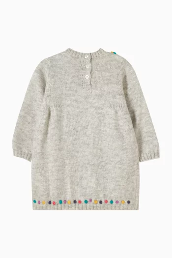 Baby Girl Winter Vacay Hand Embroidered Knitted Dress