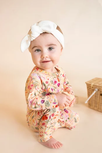 Orchard Bloom Organic Zipsuit