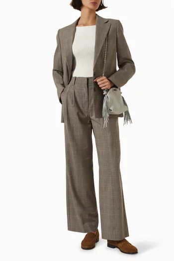 Wide-leg Pants in Wool-blend