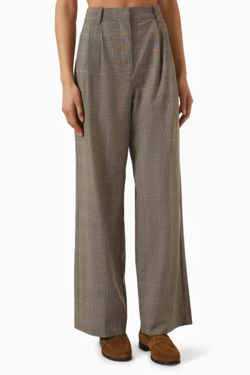 Wide-leg Pants in Wool-blend