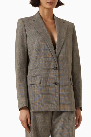 Check Suit Blazer in Wool Blend