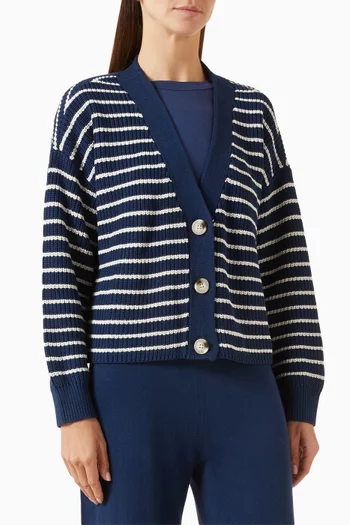 Coastal Stripe Cardigan in Cotton