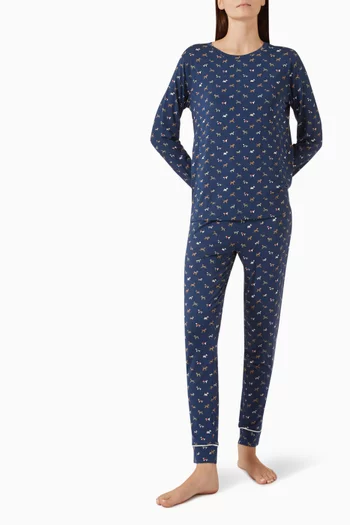 Gisele Printed Crewneck Pyjama Set in TENCEL™ Modal