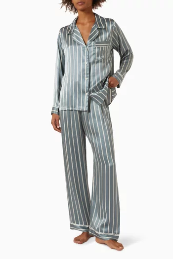 Inez Printed Long Pyjama Set in Washable Silk