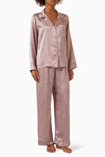 Inez Printed Long Pyjama Set in Washable Silk