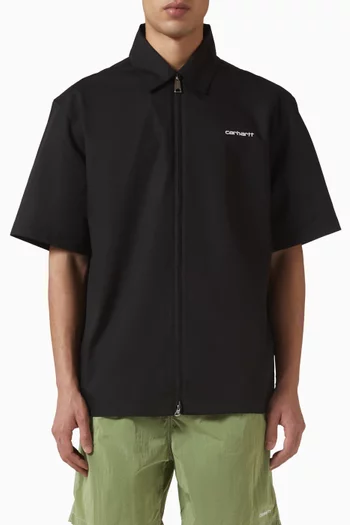 Postal Zip Shirt in Cotton-blend