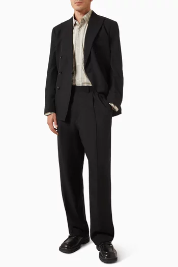 Striped Box Dress Shirt in Cotton-poplin