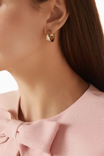 Glowy Hoop Crystal Earrings in Gold-plated Brass