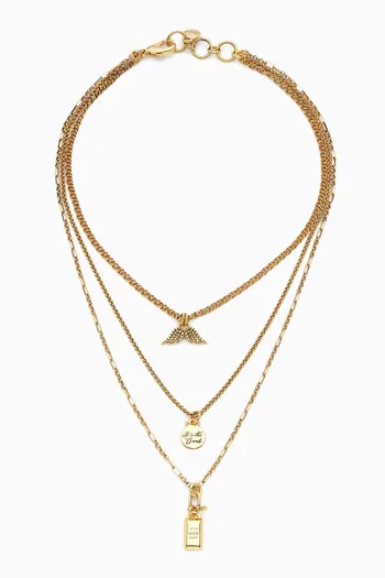 Soul Multi Chain Necklace in Gold-plated Brass