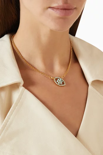 Soreia Drop Eye Pendant Necklace in Gold-plated Brass