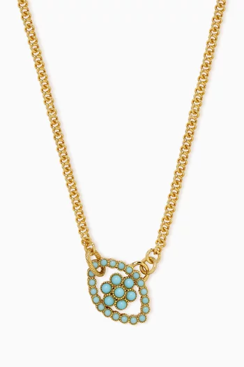 Soreia Drop Eye Pendant Necklace in Gold-plated Brass