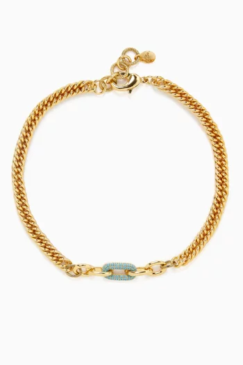Mirava Pave Charm Necklace in Gold-plated Brass