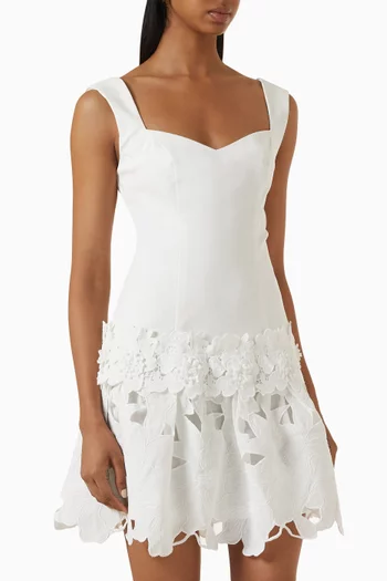 Elizabeth A-line Mini Dress in Broderie