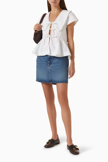 Peplum Blouse in Organic Cotton Poplin