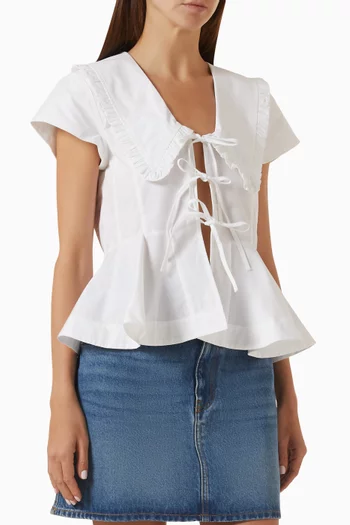Peplum Blouse in Organic Cotton Poplin