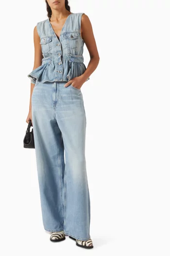 Peplum Vest in Denim