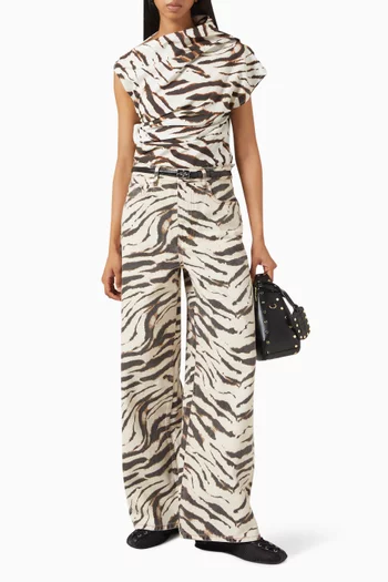 Ruched Top in Stretch-cotton