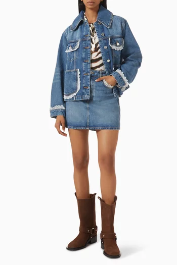 Lace-trim Jacket in Denim