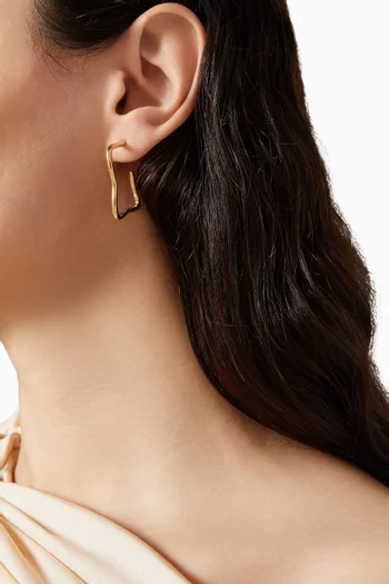 Abstraction Hoop Earrings in Gold-plated Metal