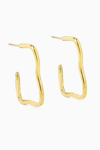 Abstraction Hoop Earrings in Gold-plated Metal