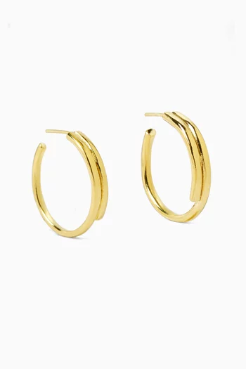 Queen Mini Hoop Earrings in Gold-plated Metal