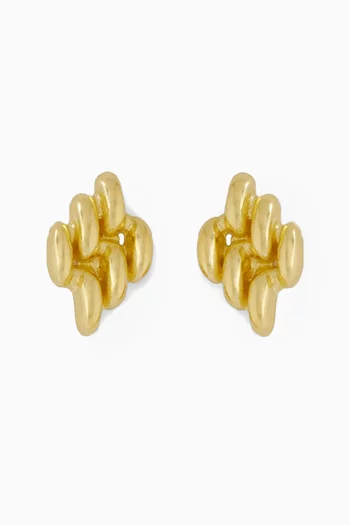 Mini Chain Link Stud Earrings in Gold-plated Metal