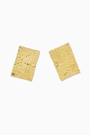 Temple Door Stud Earrings in Gold-plated Metal