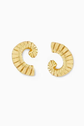 Tiny Shell Stud Earrings in Gold-plated Metal