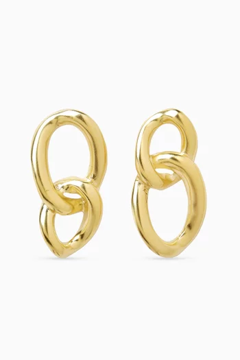 Twist Drop Link Earrings in Gold-plated Bronze