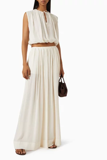 The Wave Wide-leg Pants in Silk