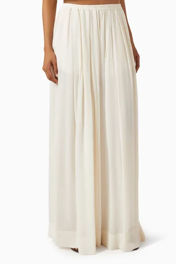 The Wave Wide-leg Pants in Silk